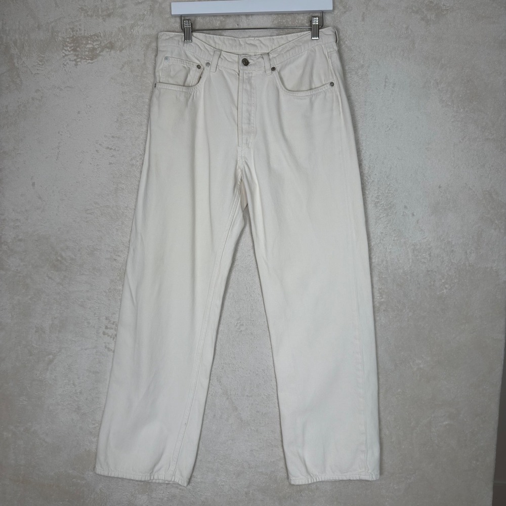 Arket Shore Off White Organic Cotton Straight Leg Jeans Ecru Size 30 Minimalist